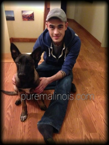 Aaron with his Belgian Malinois Puppy in Anchorage Alaska
